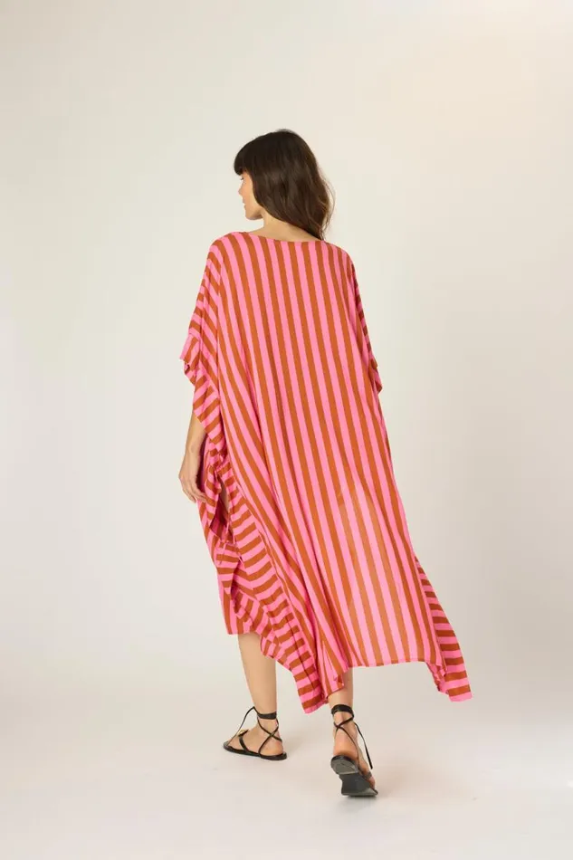 Women Natalie Martin Dresses Paulina Caftan Thick Stripe Pink