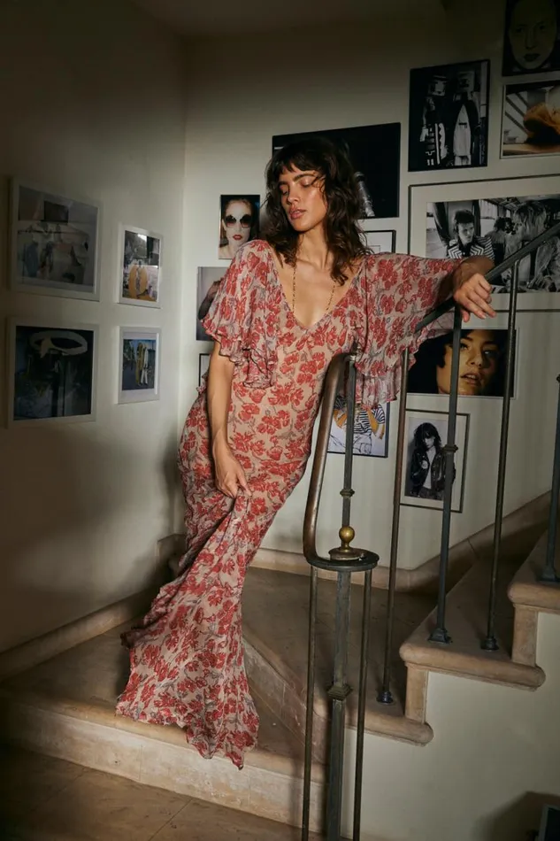 Women Natalie Martin Dresses Ramya Dress Chiffon Watercolor Dove