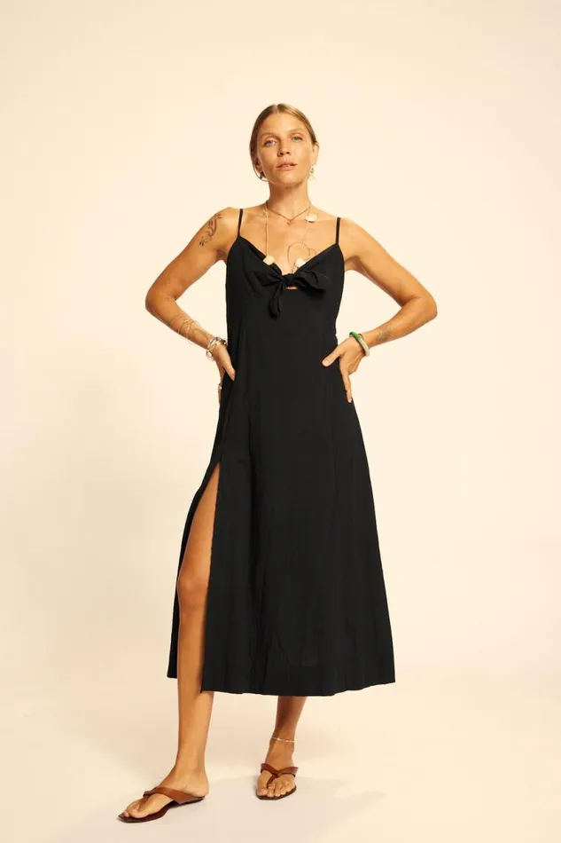Women Natalie Martin Dresses Sophie Dress Black Flat Cotton