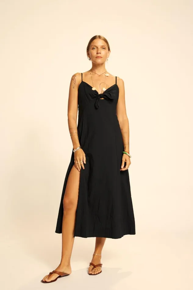 Women Natalie Martin Dresses Sophie Dress Black Flat Cotton