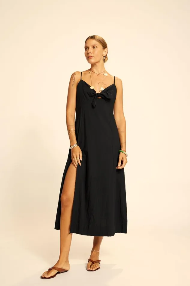 Women Natalie Martin Dresses Sophie Dress Black Flat Cotton