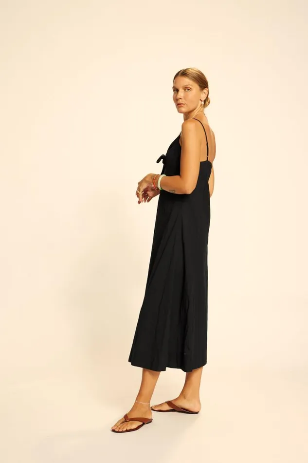 Women Natalie Martin Dresses Sophie Dress Black Flat Cotton