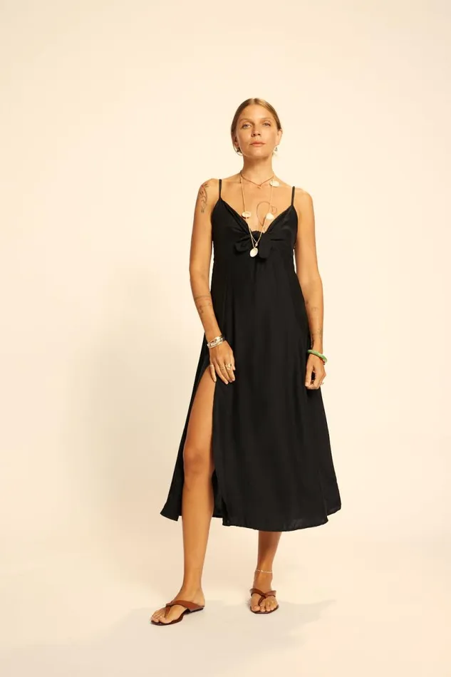 Women Natalie Martin Dresses Sophie Dress Black Flat Cotton