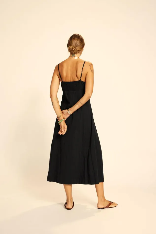 Women Natalie Martin Dresses Sophie Dress Black Flat Cotton