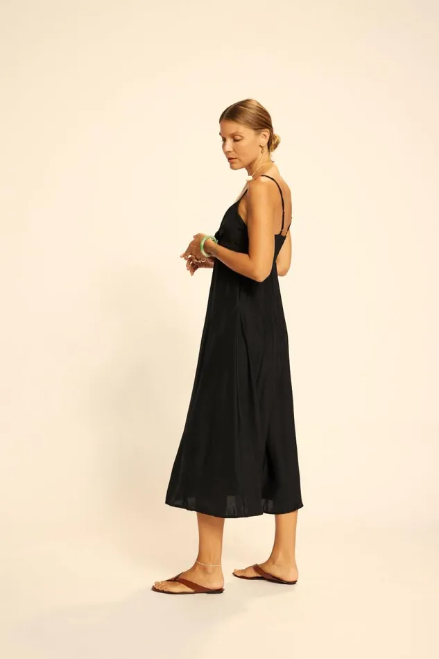 Women Natalie Martin Dresses Sophie Dress Black Flat Cotton