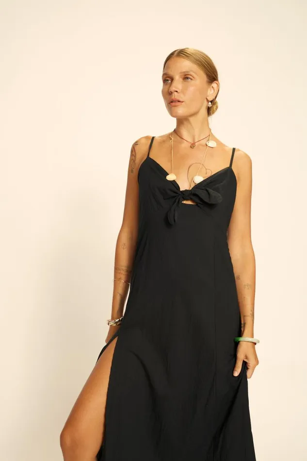 Women Natalie Martin Dresses Sophie Dress Black Flat Cotton