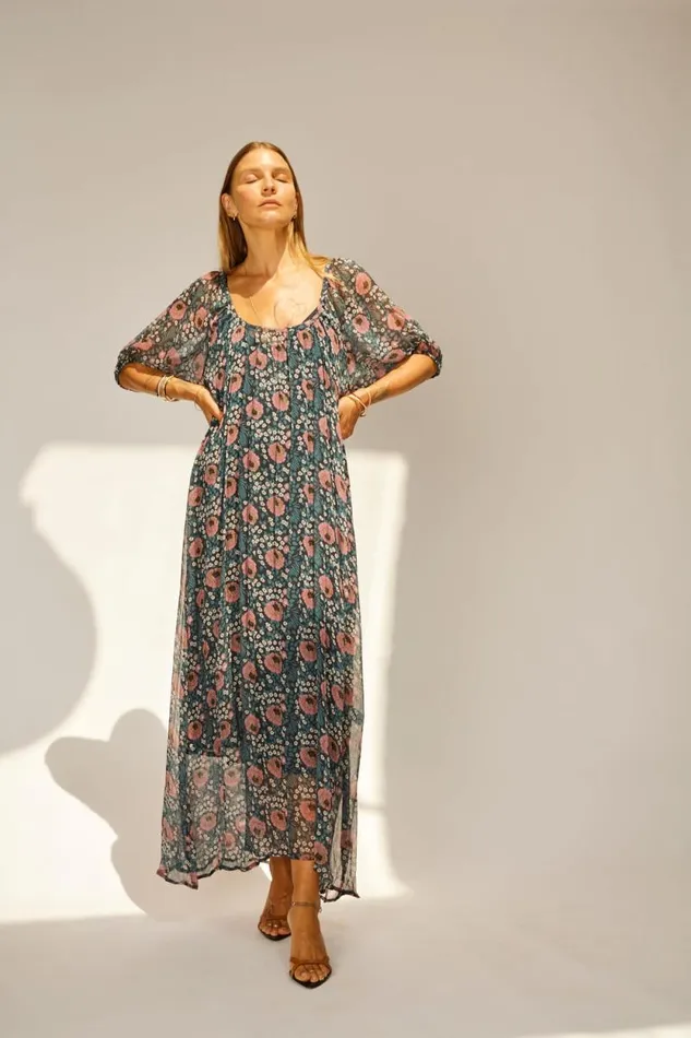Women Natalie Martin Dresses Vivi Dress Vintage Flowers Indigo