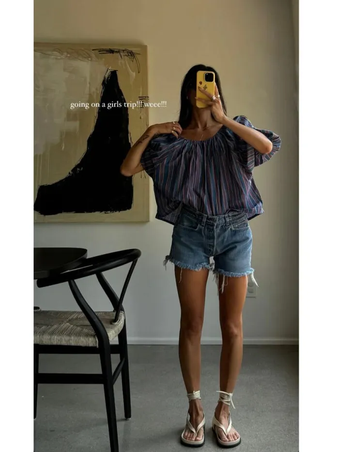 Women Natalie Martin Tops Ella Top Batik Stripe Lavender