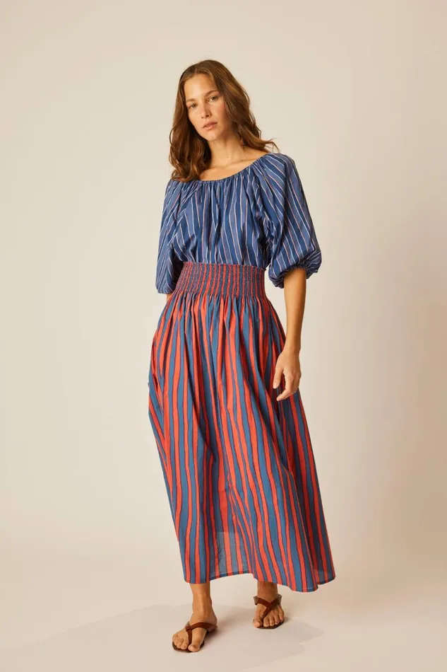 Women Natalie Martin Tops Ella Top Batik Stripe Lavender