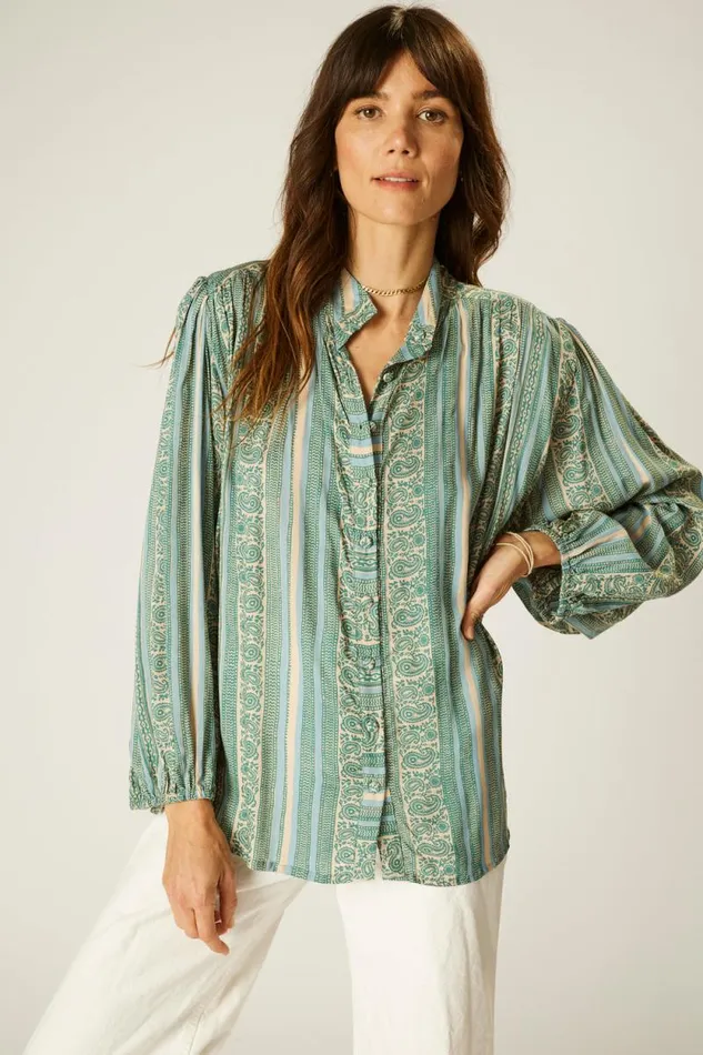 Women Natalie Martin Tops Iris Top Paisley Stripe Pool