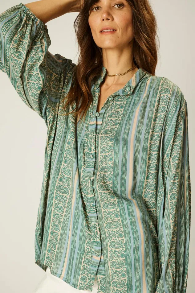 Women Natalie Martin Tops Iris Top Paisley Stripe Pool