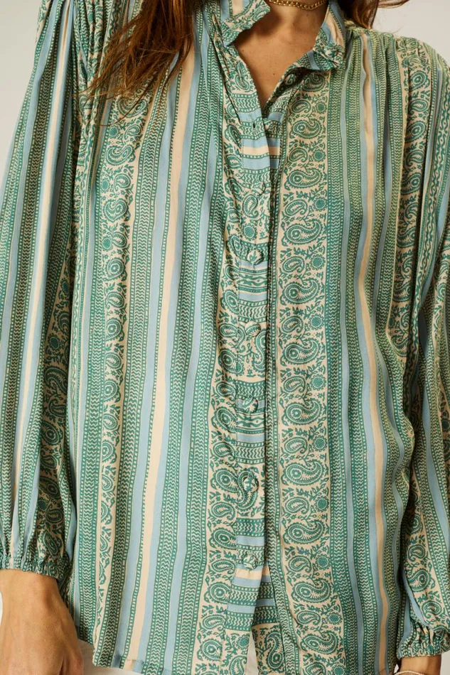 Women Natalie Martin Tops Iris Top Paisley Stripe Pool