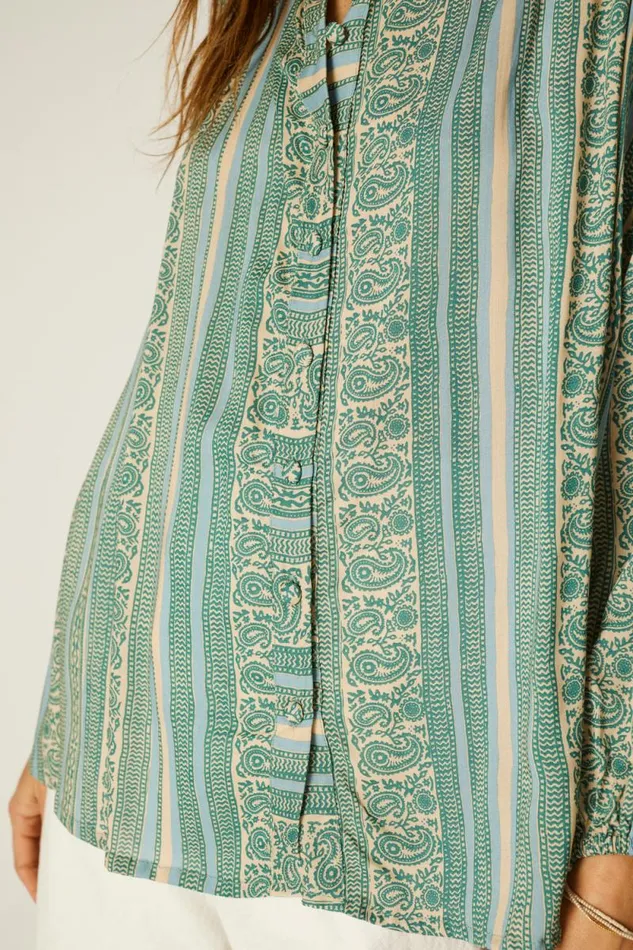 Women Natalie Martin Tops Iris Top Paisley Stripe Pool