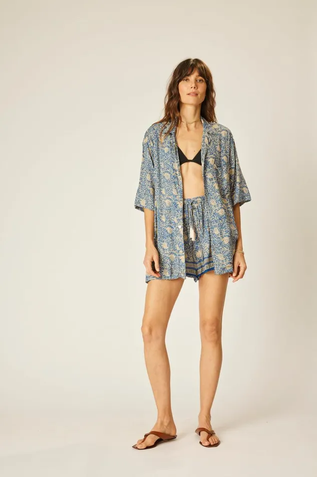 Women Natalie Martin Tops Kevin Shirt Water Lily Blue