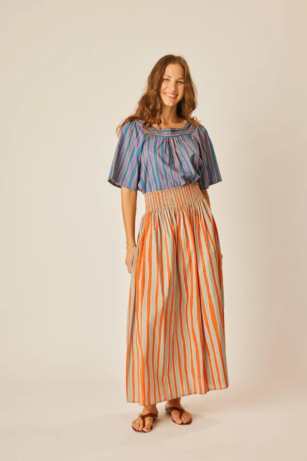Women Natalie Martin Tops Nikki Top Batik Stripe Lavender