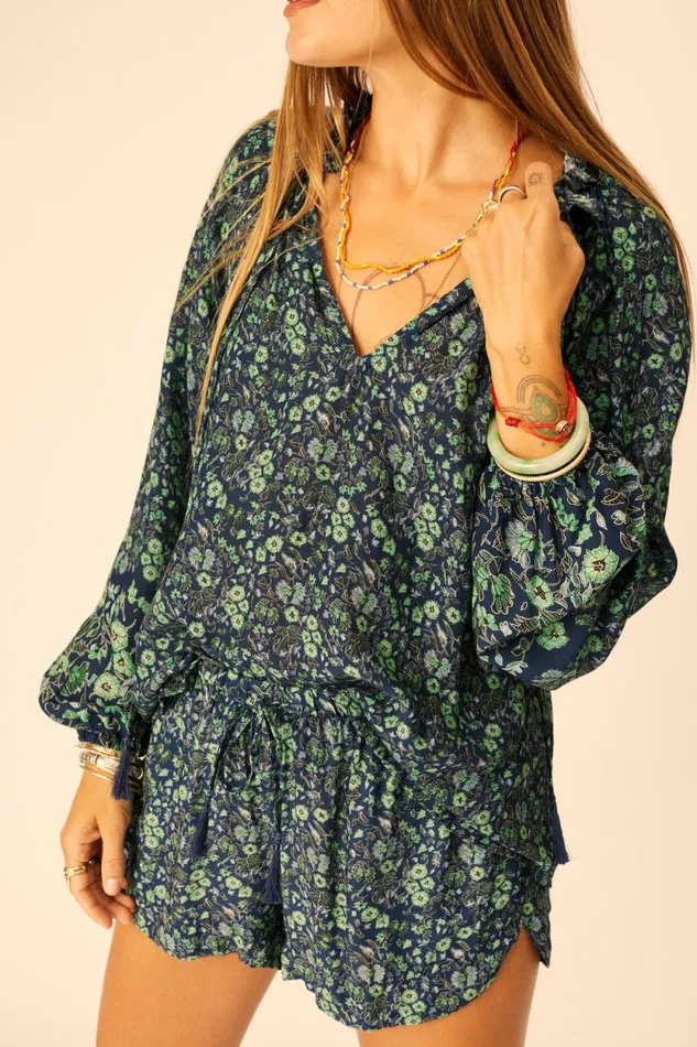 Women Natalie Martin Tops Penny Blouse Petite Fleur Marine