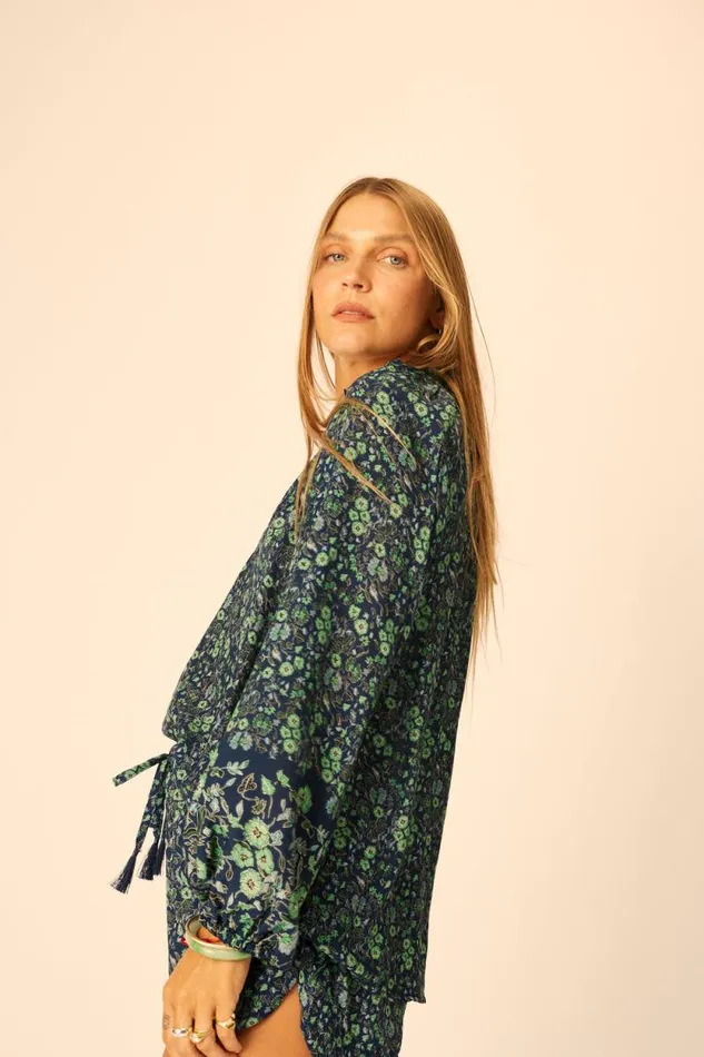 Women Natalie Martin Tops Penny Blouse Petite Fleur Marine