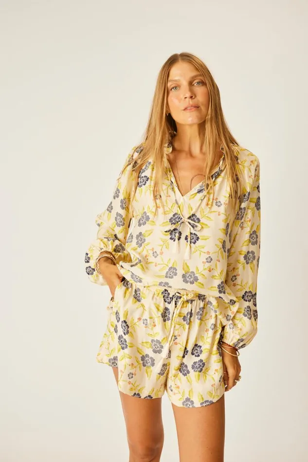 Women Natalie Martin Tops Penny Blouse Prairie Indigo