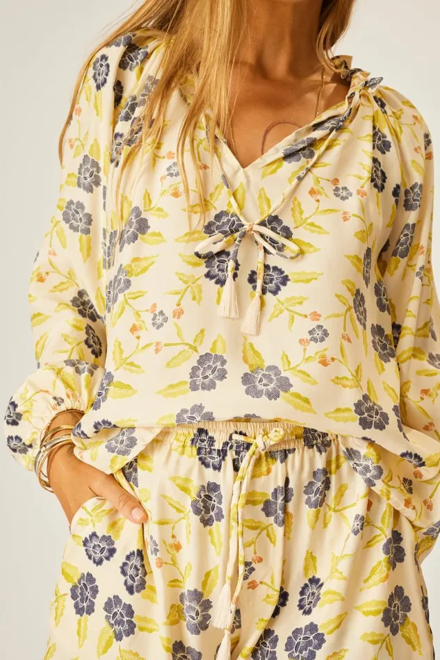 Women Natalie Martin Tops Penny Blouse Prairie Indigo