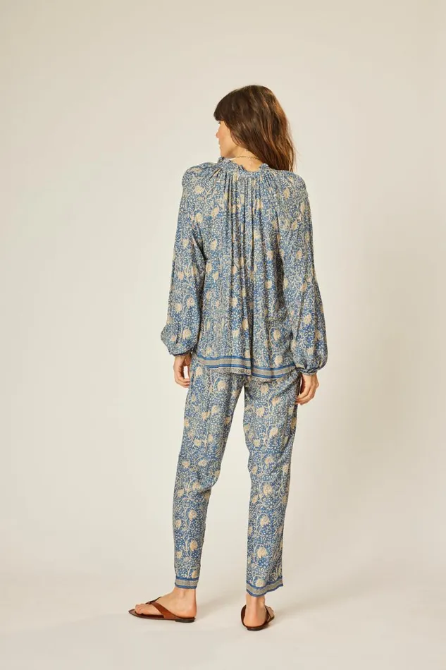 Women Natalie Martin Tops Penny Blouse Water Lily Blue