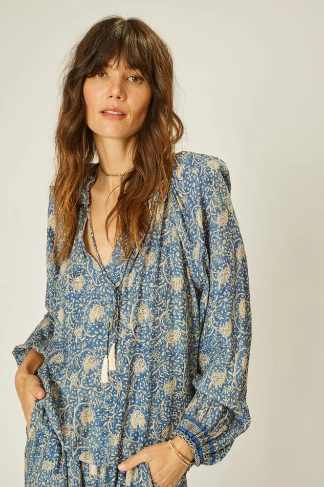 Women Natalie Martin Tops Penny Blouse Water Lily Blue