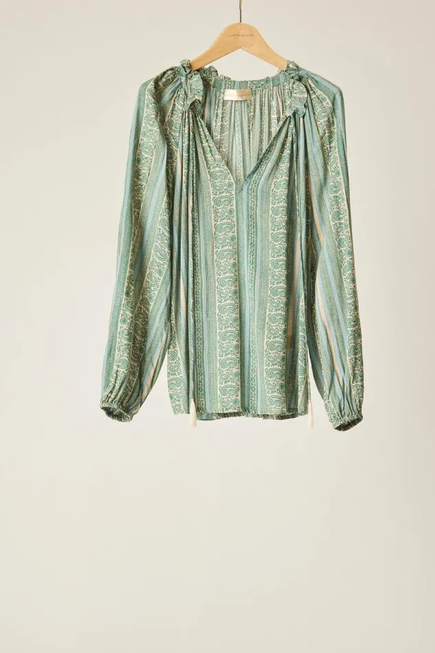Women Natalie Martin Tops Penny Blouse Water Lily Blue