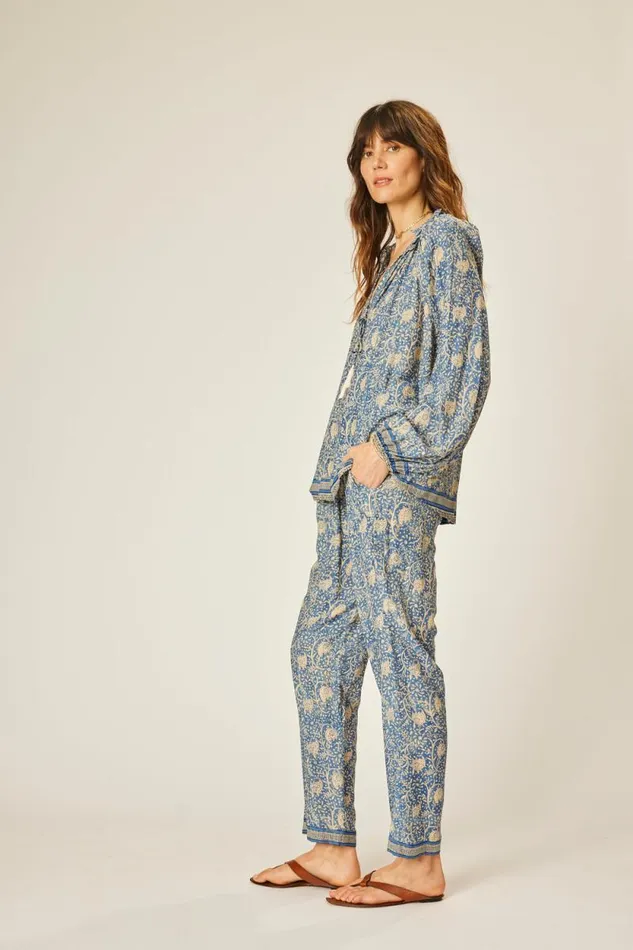 Women Natalie Martin Tops Penny Blouse Water Lily Blue