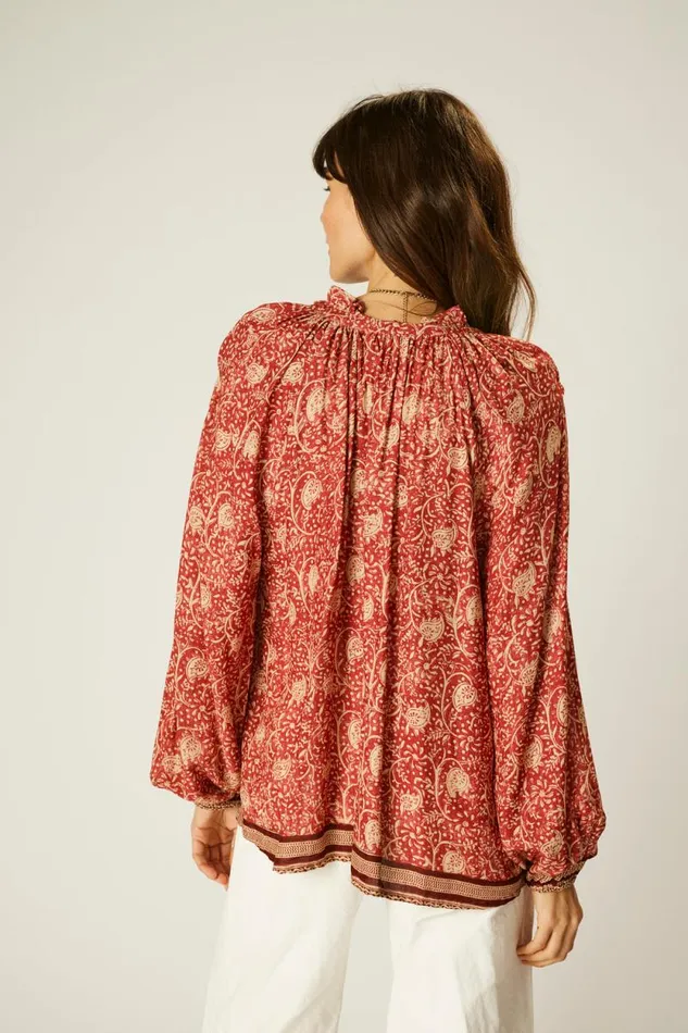 Women Natalie Martin Tops Penny Blouse Water Lily Terracotta