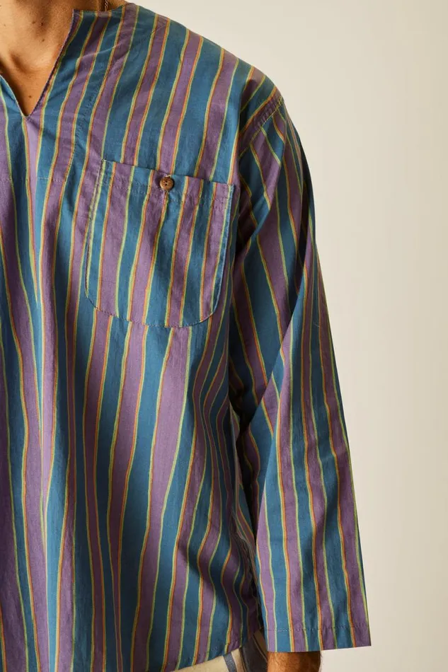 Women Natalie Martin Tops Ryan Shirt Batik Stripe Lavender
