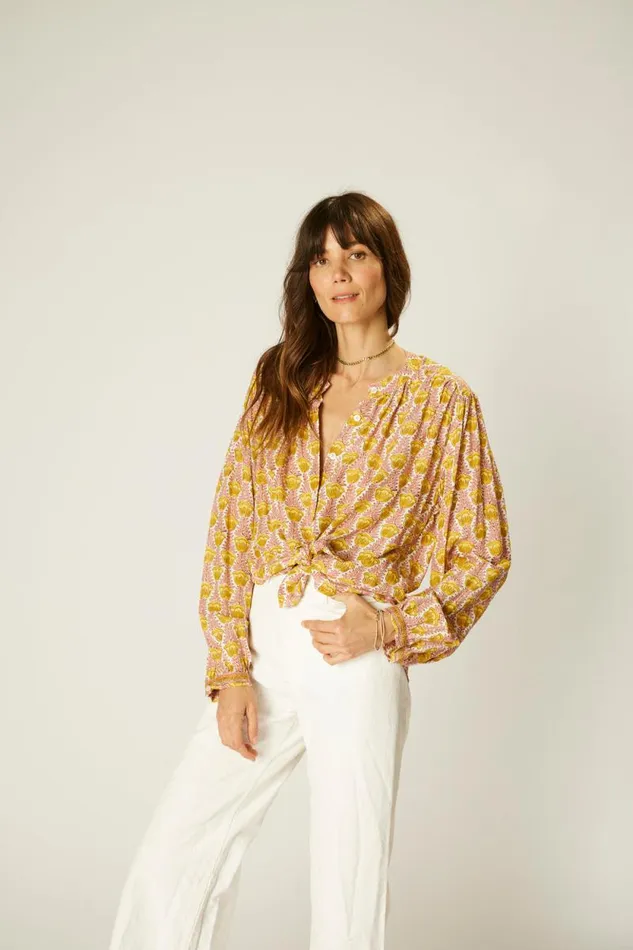 Women Natalie Martin Tops Tolan Shirt Tulip Bahamas Pink