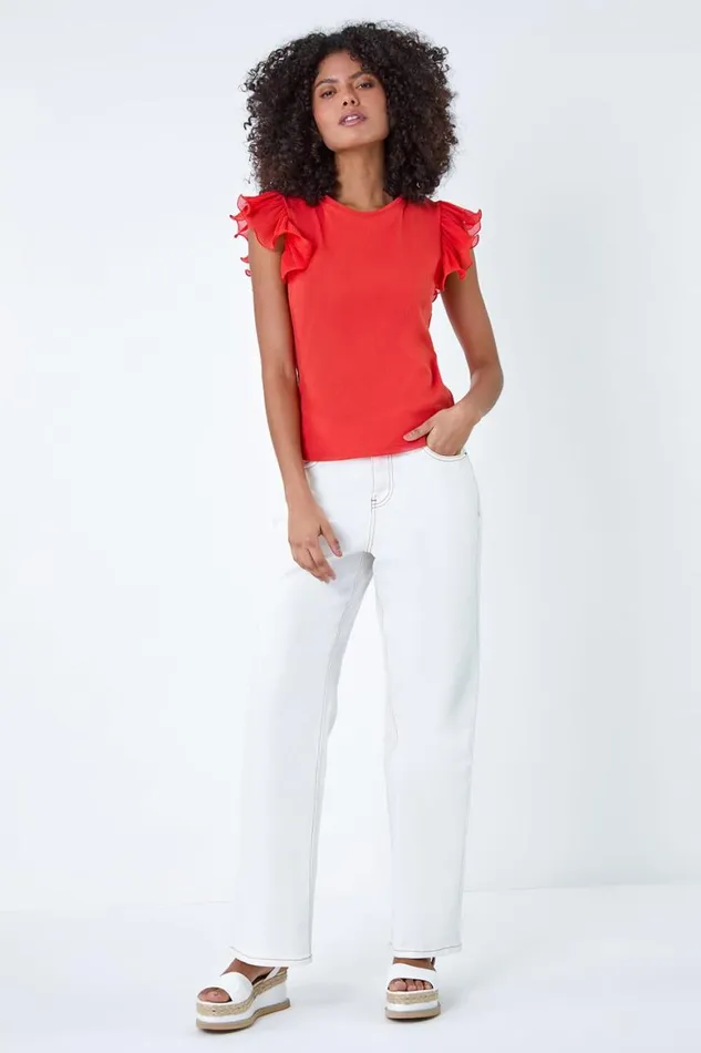 Women Natural Wide Leg Denim Jeans Roman Trousers