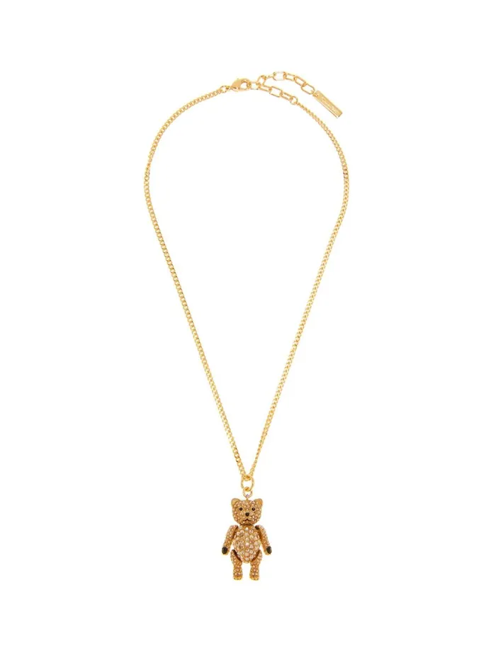 Women Necklaces Oscar De La Renta Baby Bear Crystal Chain Choker Golden Shadow