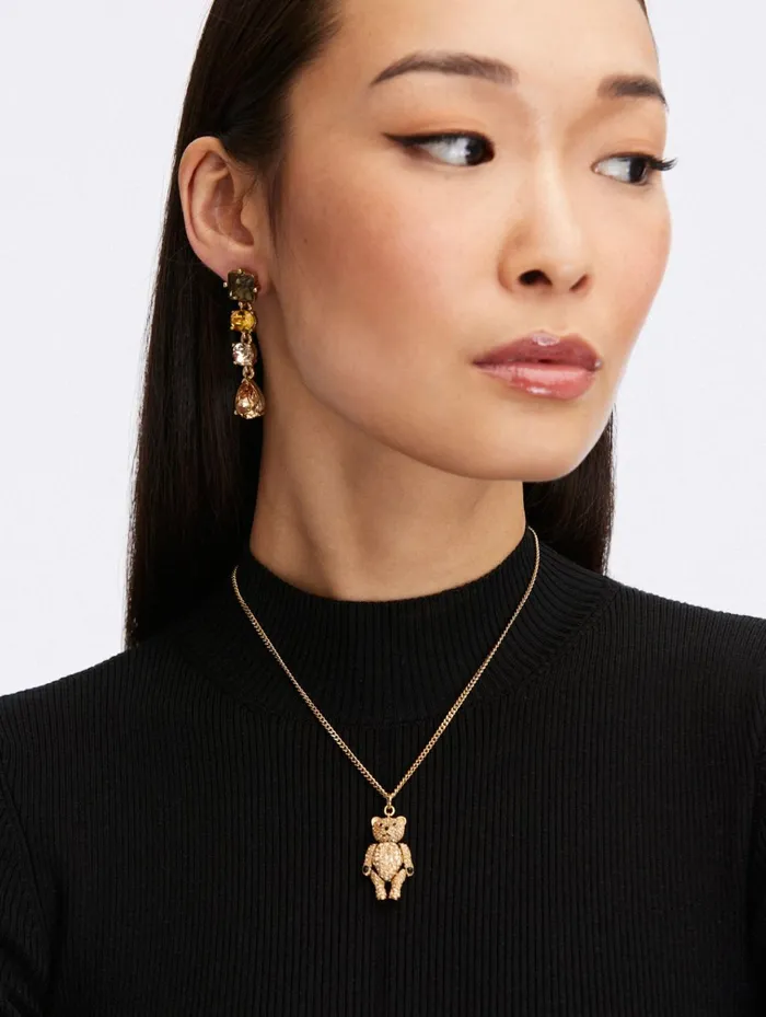 Women Necklaces Oscar De La Renta Baby Bear Crystal Chain Choker Golden Shadow Women Necklaces Oscar De La Renta Baby Bear Crystal Chain Choker Golden Shadow