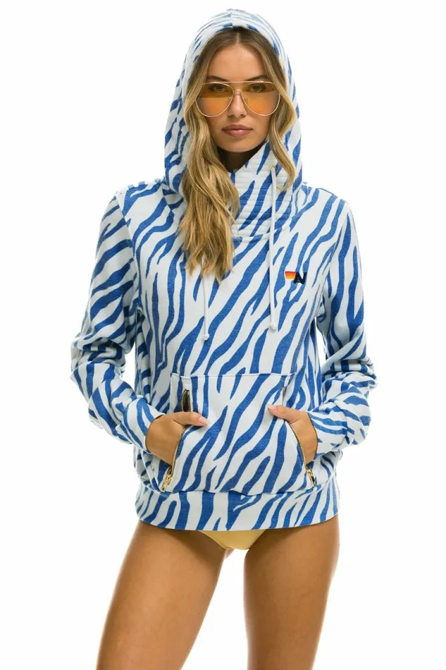 Women NINJA PULLOVER HOODIE 8211 BLUE TIGER Aviator Nation Hoodies