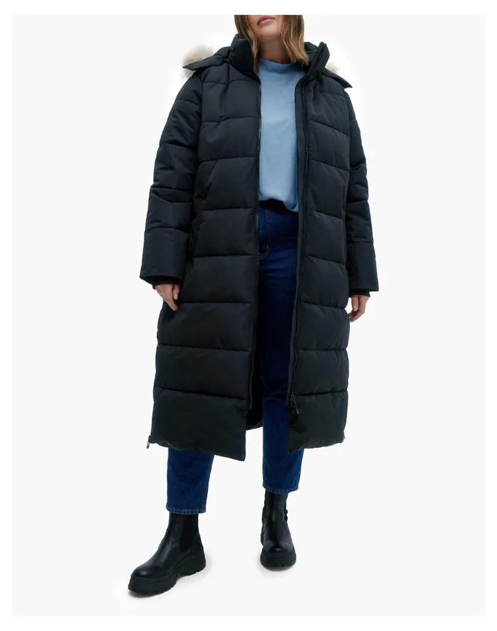 Women Noize WINTER Long Length Heavyweight Parka Black Madewell Jackets