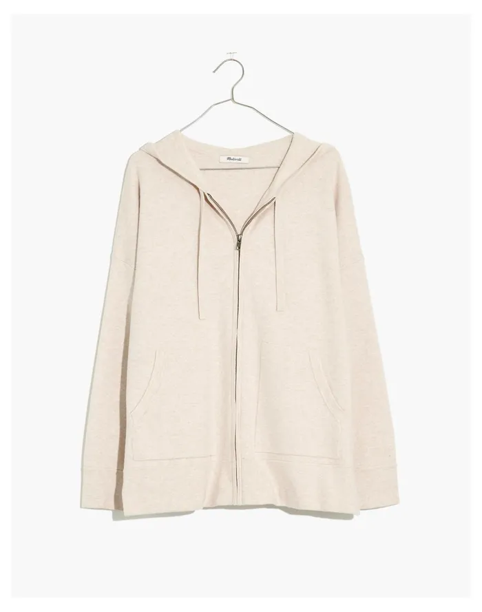 Women Northey Zip Hoodie Sweater Heather Stone Madewell Sweaters