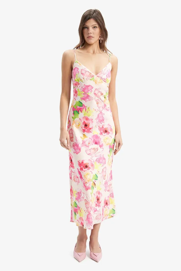 Women Occasion Dresses Bardot Malinda Slip Dress In Water Flora Water Flora