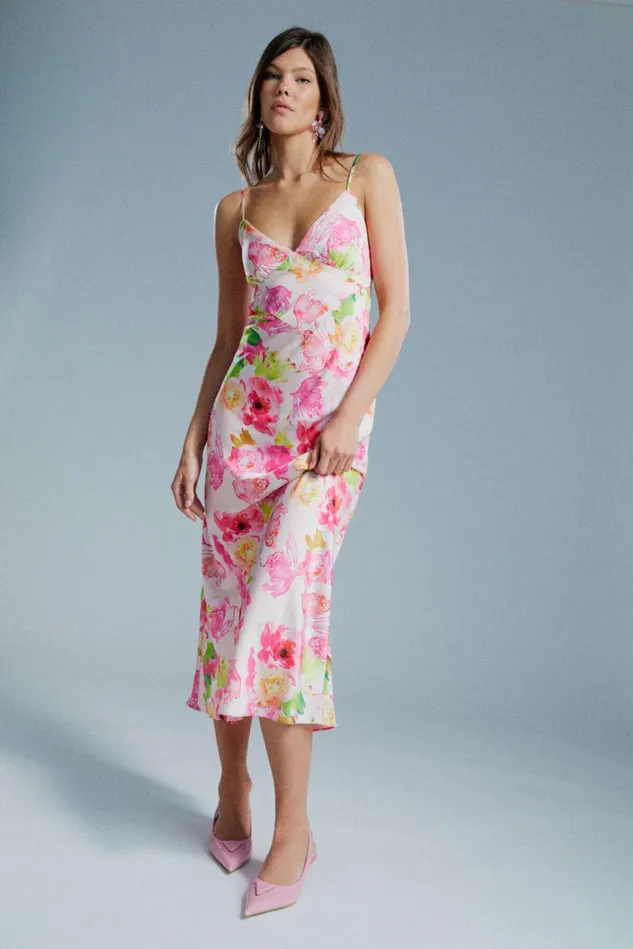 Women Occasion Dresses Bardot Malinda Slip Dress In Water Flora Water Flora Women Occasion Dresses Bardot Malinda Slip Dress In Water Flora Water Flora