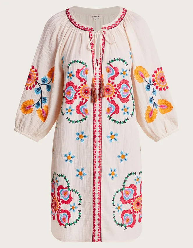 Women Opal Embroidered Kaftan Ivory Monsoon Beachwear and Swimwear