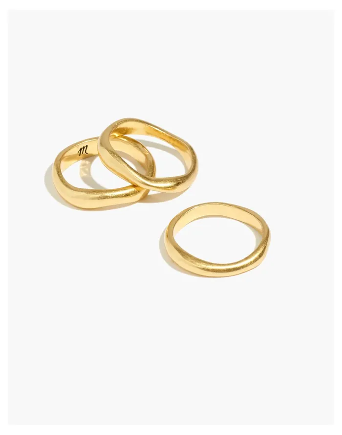 Women Oval Stacking Ring Set Vintage Gold Madewell Rings