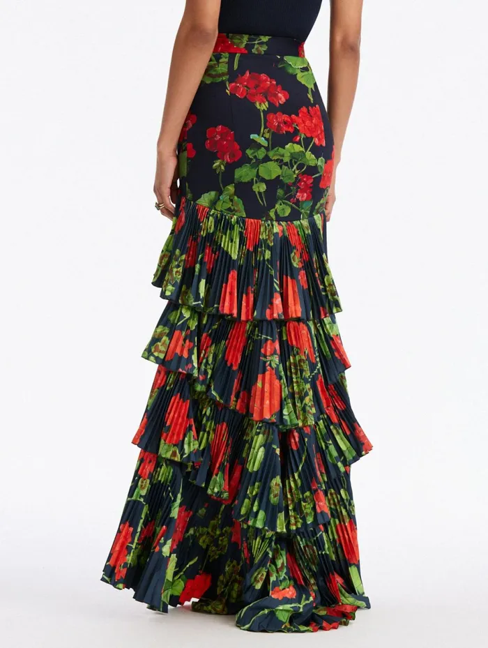 Women Pants and Skirts Oscar De La Renta Geranium Tiered Maxi Skirt Rednavy Women Pants and Skirts Oscar De La Renta Geranium Tiered Maxi Skirt Rednavy