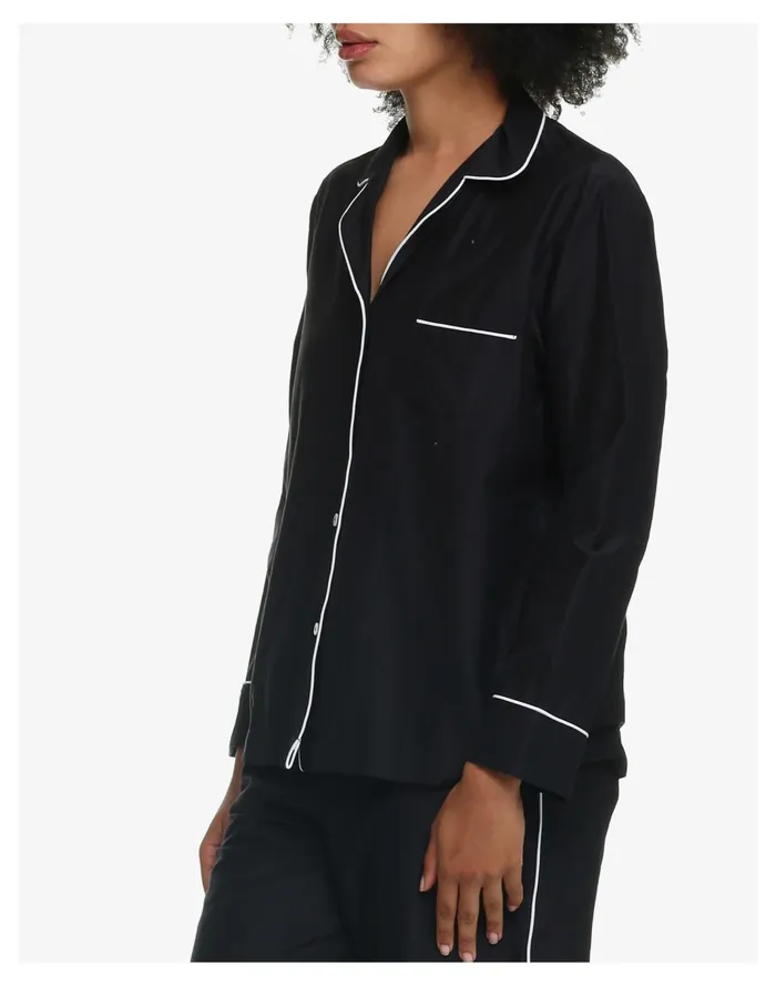 Women Papinelle Sleepwear Organic Cotton Mia Pajama Set Black Madewell Pajamas