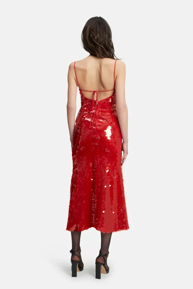 Women Party Dresses Bardot Karina Sequin Maxi Dress In Fire Red Fire Red Women Party Dresses Bardot Karina Sequin Maxi Dress In Fire Red Fire Red
