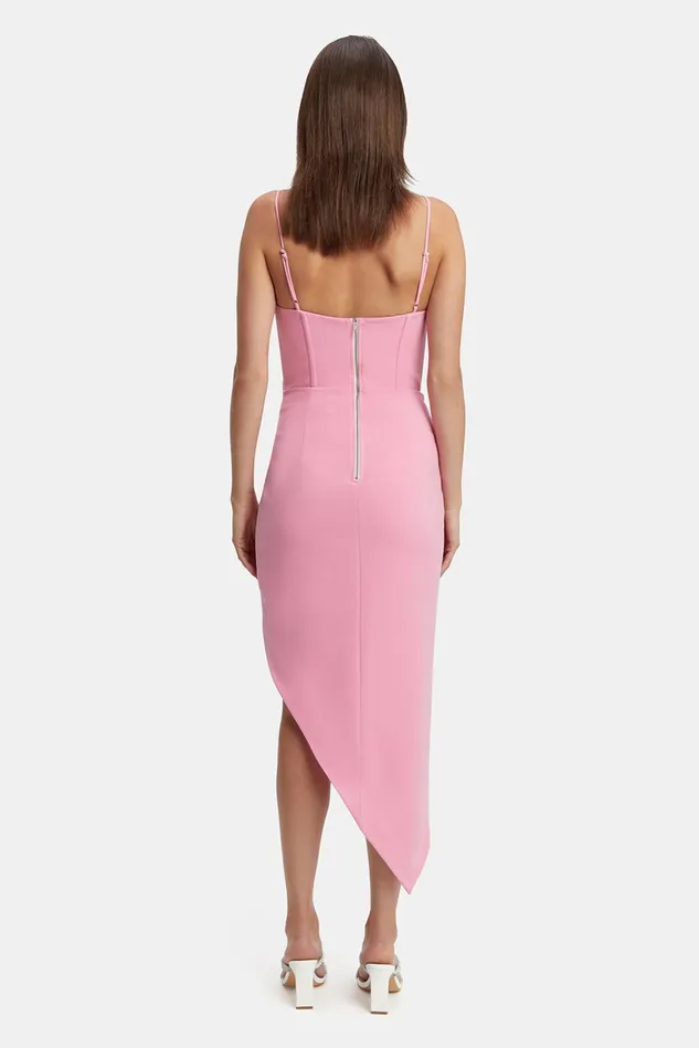 Women Party Dresses Bardot Leighton Mock Wrap Midi Dress In Candy Pink Candy Pink Women Party Dresses Bardot Leighton Mock Wrap Midi Dress In Candy Pink Candy Pink