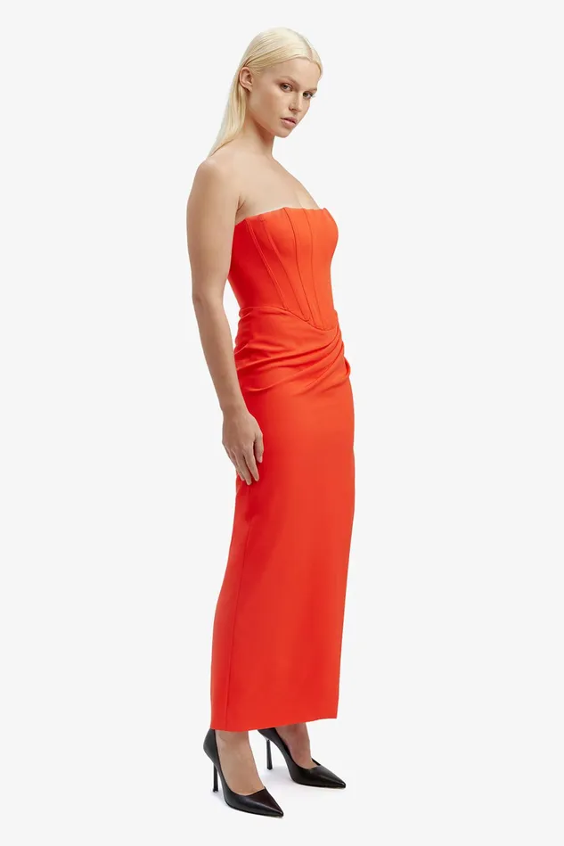 Women Party Dresses Bardot Saira Midi Dress In Orange Sorbet Orange Sorbet Women Party Dresses Bardot Saira Midi Dress In Orange Sorbet Orange Sorbet