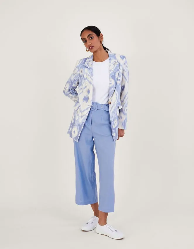 Women Peggy Blazer In Linen Blend Blue Monsoon Linen