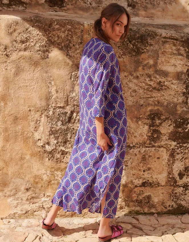 Women Petite Mendigote Print Tie Dress Blue Monsoon Dresses