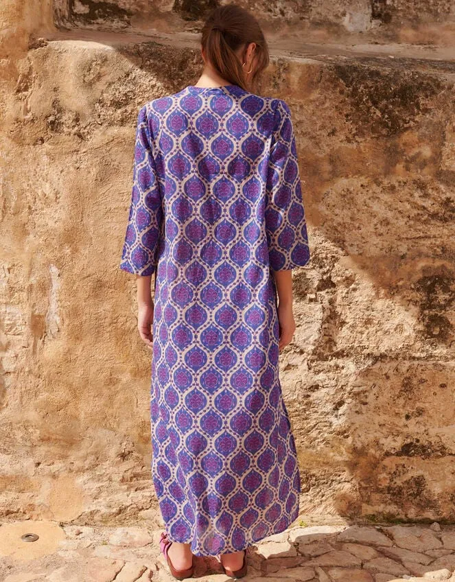Women Petite Mendigote Print Tie Dress Blue Monsoon Dresses