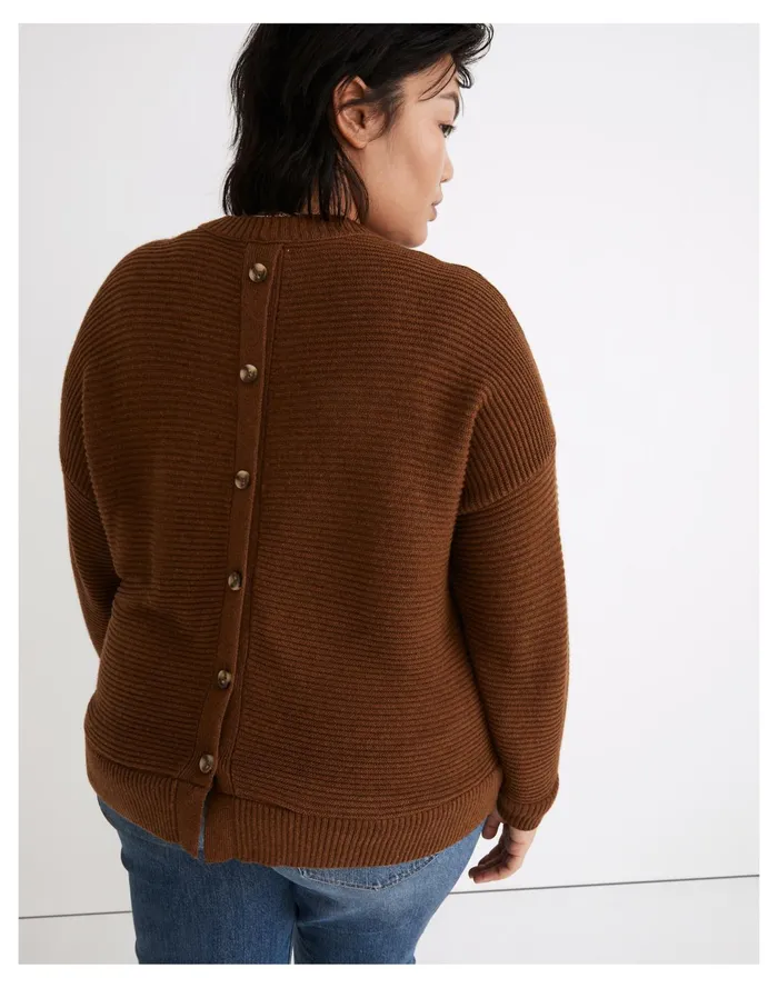 Women Plus Greensboro Button Back Sweater Heather Cinnamon Madewell Sweaters Women Plus Greensboro Button Back Sweater Heather Cinnamon Madewell Sweaters