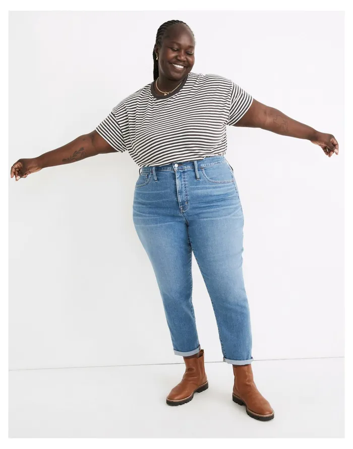 Women Plus High Rise Slim Straight Jeans In Arverne Wash Arverne Wash Madewell Jeans